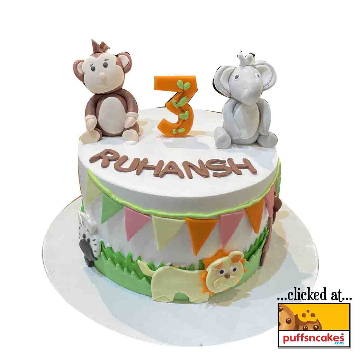 (1282) Animals Jungle Theme Cake